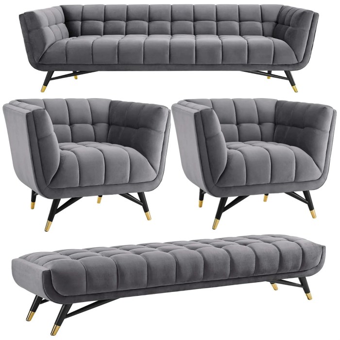 Tufted Bench - Sofa U Love Tufted accent bench furniture with soft fabric