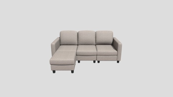 L-Shape Sofa With Ottoman - Deluxe Furniture L-shaped corner couch furniture with ottoman