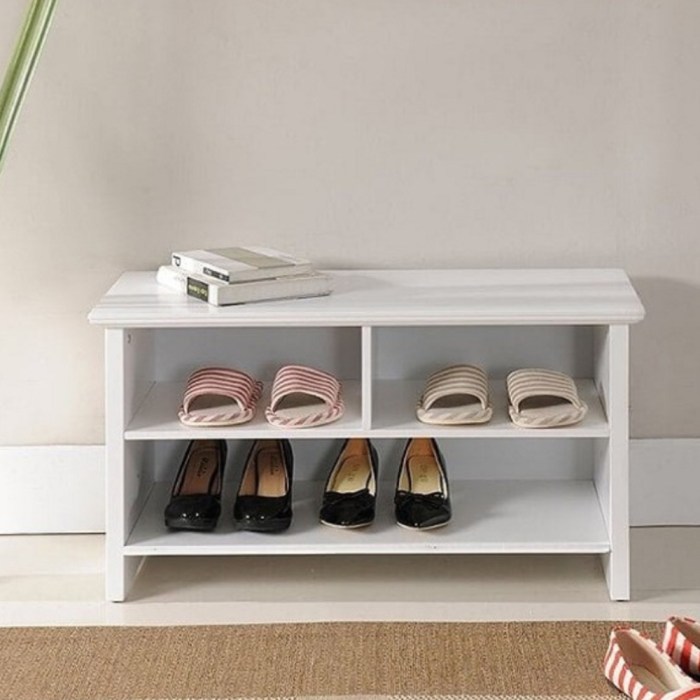 Haotian White,White Storage Bench with Removable Seat Cushion, Bench ... White shoe bench furniture with cushion seat