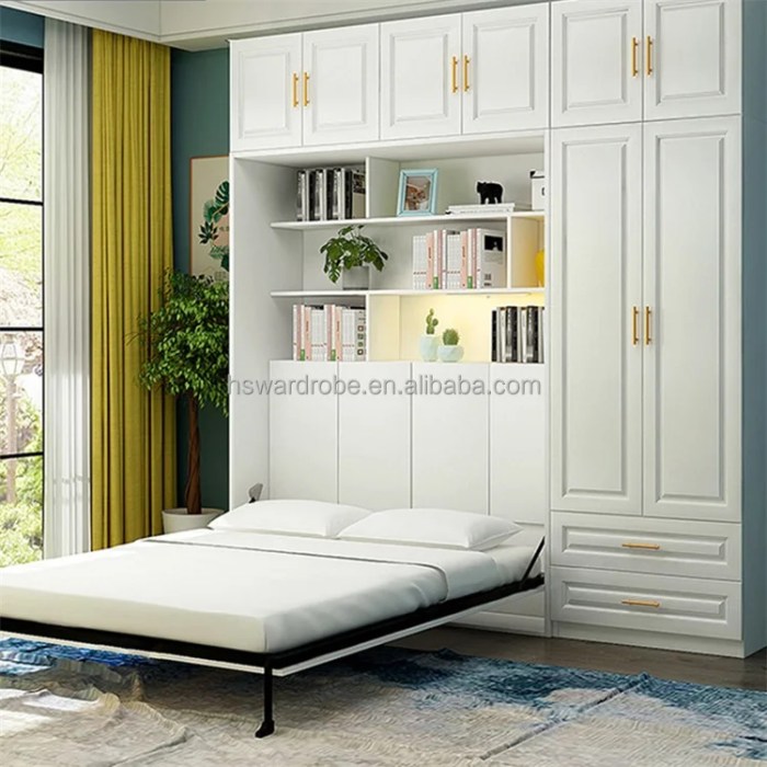 Foldable bed furniture with hidden storage space