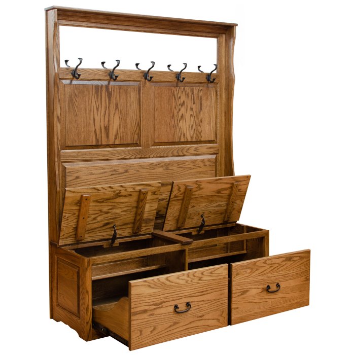 Freestanding hall tree furniture with cubbies