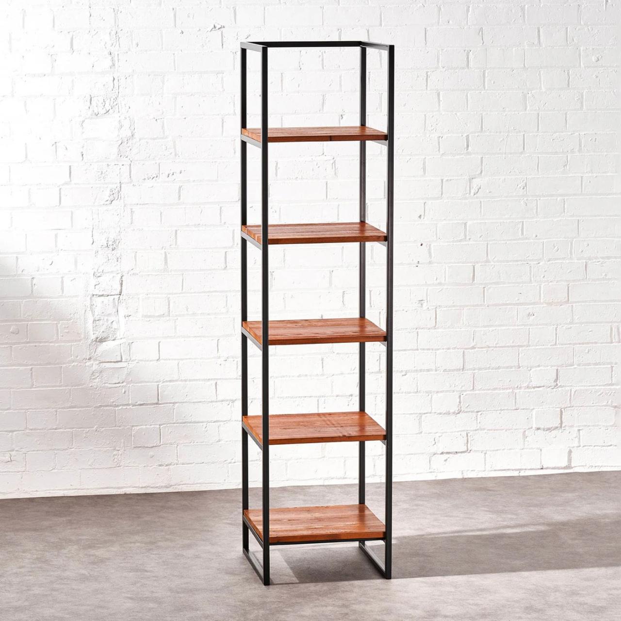 Handcrafted 180cm Tall Narrow Shelving Storage and Display Unit with 5 ... Narrow display shelf furniture with five levels