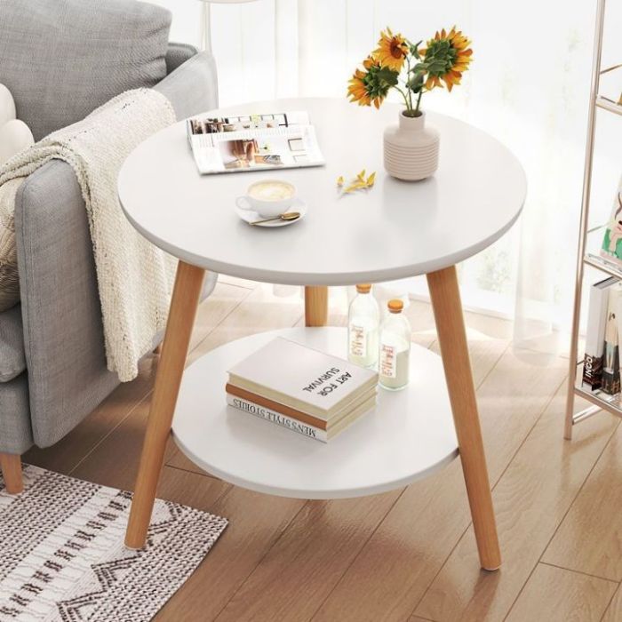 Living room table furniture with round top