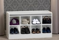 White shoe bench furniture with cushion seat