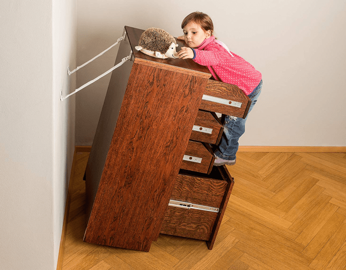 Babyproofing: Furniture Safety | Lucie's List Kid's corner shelf furniture with safety edges