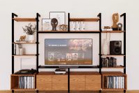 Modular media unit furniture with bookshelves