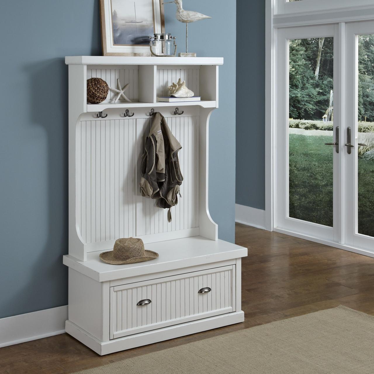 Back to School Tips - design blog by HOM Furniture Freestanding hall tree furniture with cubbies