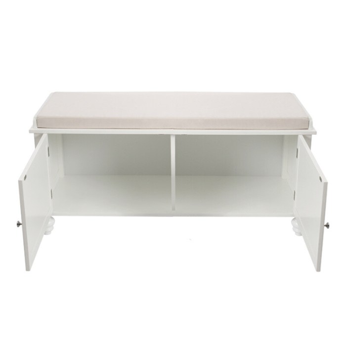 White And Beige Classic 1pc BENCH ONLY Dining Room Furniture Rubberwood ... White And Beige Classic 1pc BENCH ONLY Dining Room Furniture Rubberwood ...