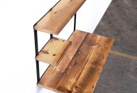 Floating desk furniture with side shelves