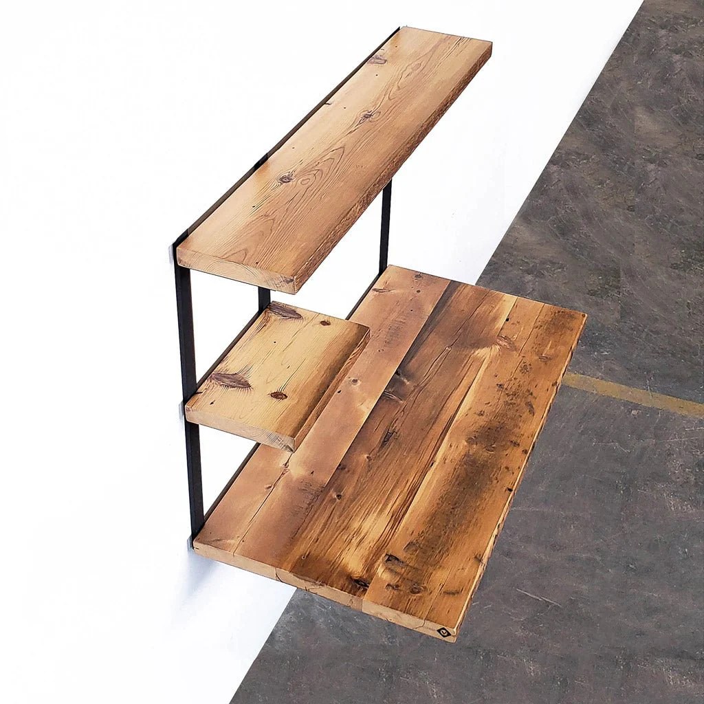 Premium Photo | Floating Desk Floating desk furniture with side shelves